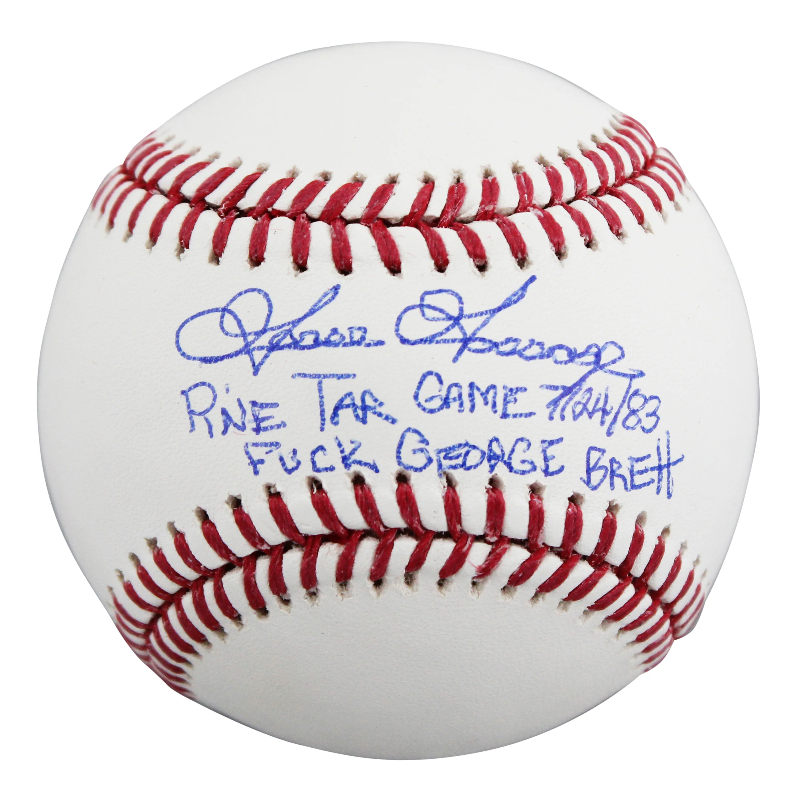 Yankees Goose Gossage "2x Insc" Authentic Signed Oml Baseball JSA Witnessed - Image 3