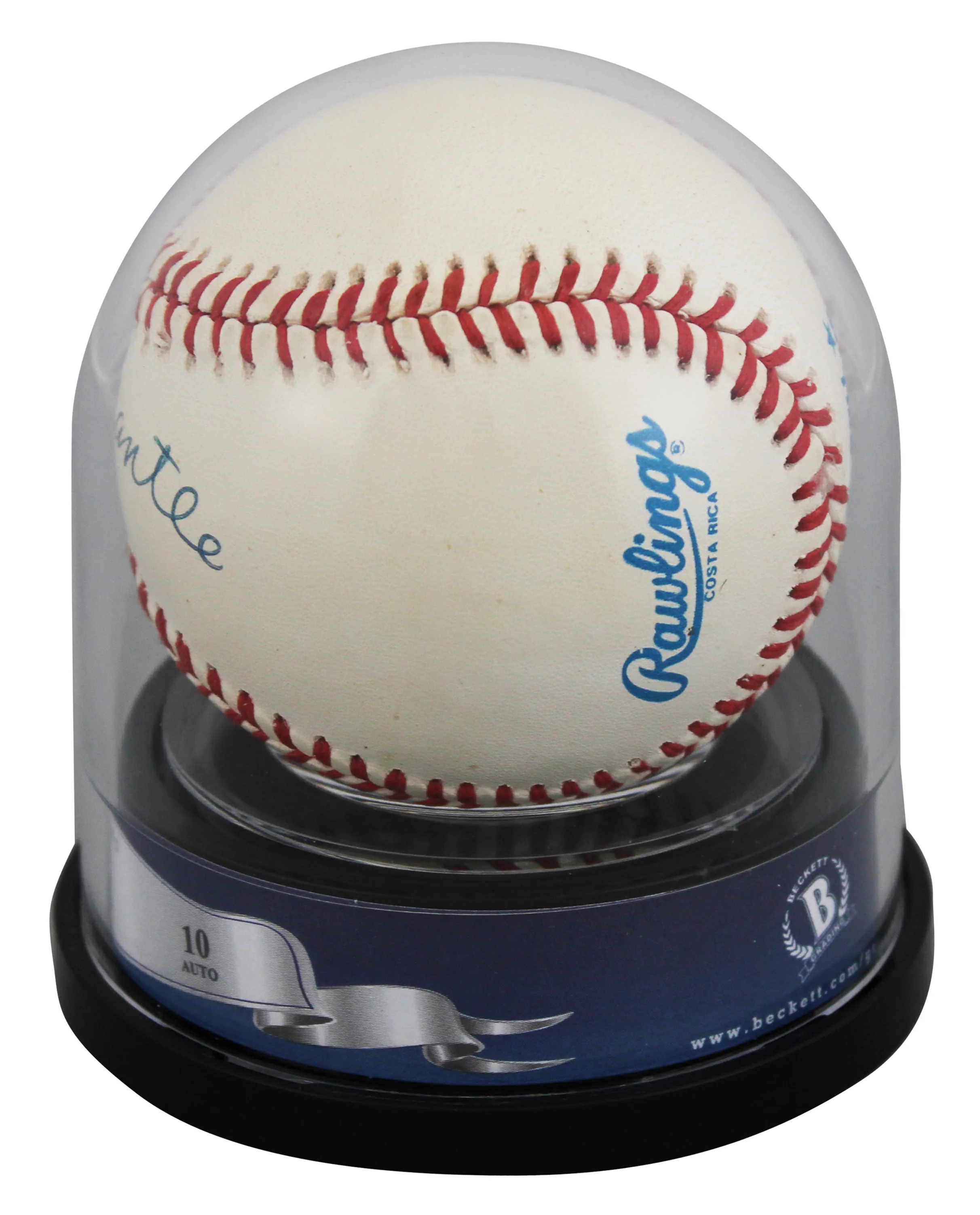 Yankees Mickey Mantle "No. 7" Authentic Signed OAL Baseball Auto 10! BAS Encap - Image 3