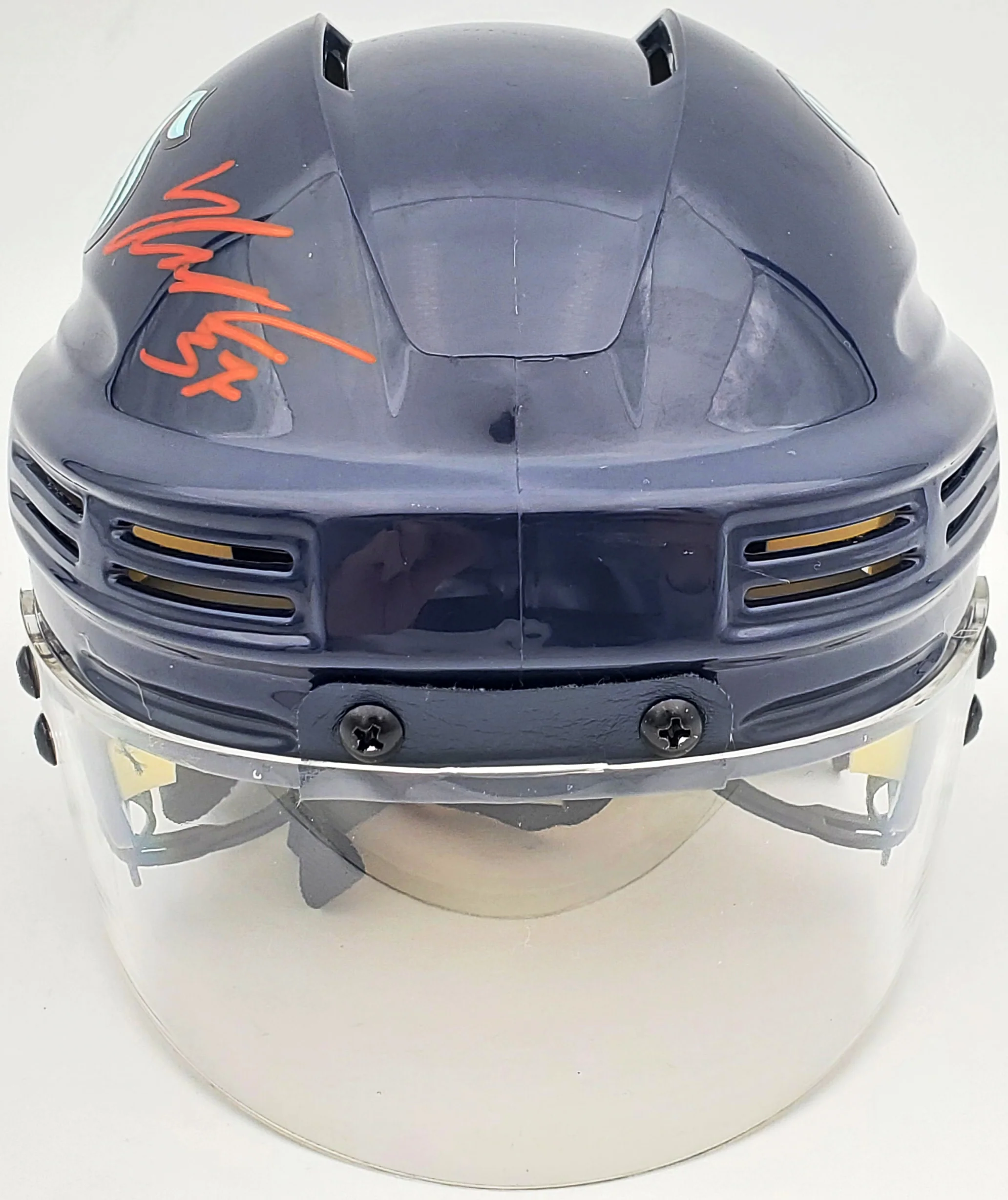 Yanni Gourde Autographed Seattle Kraken Blue Mini Helmet Fanatics Holo Stock #200295 - Image 5