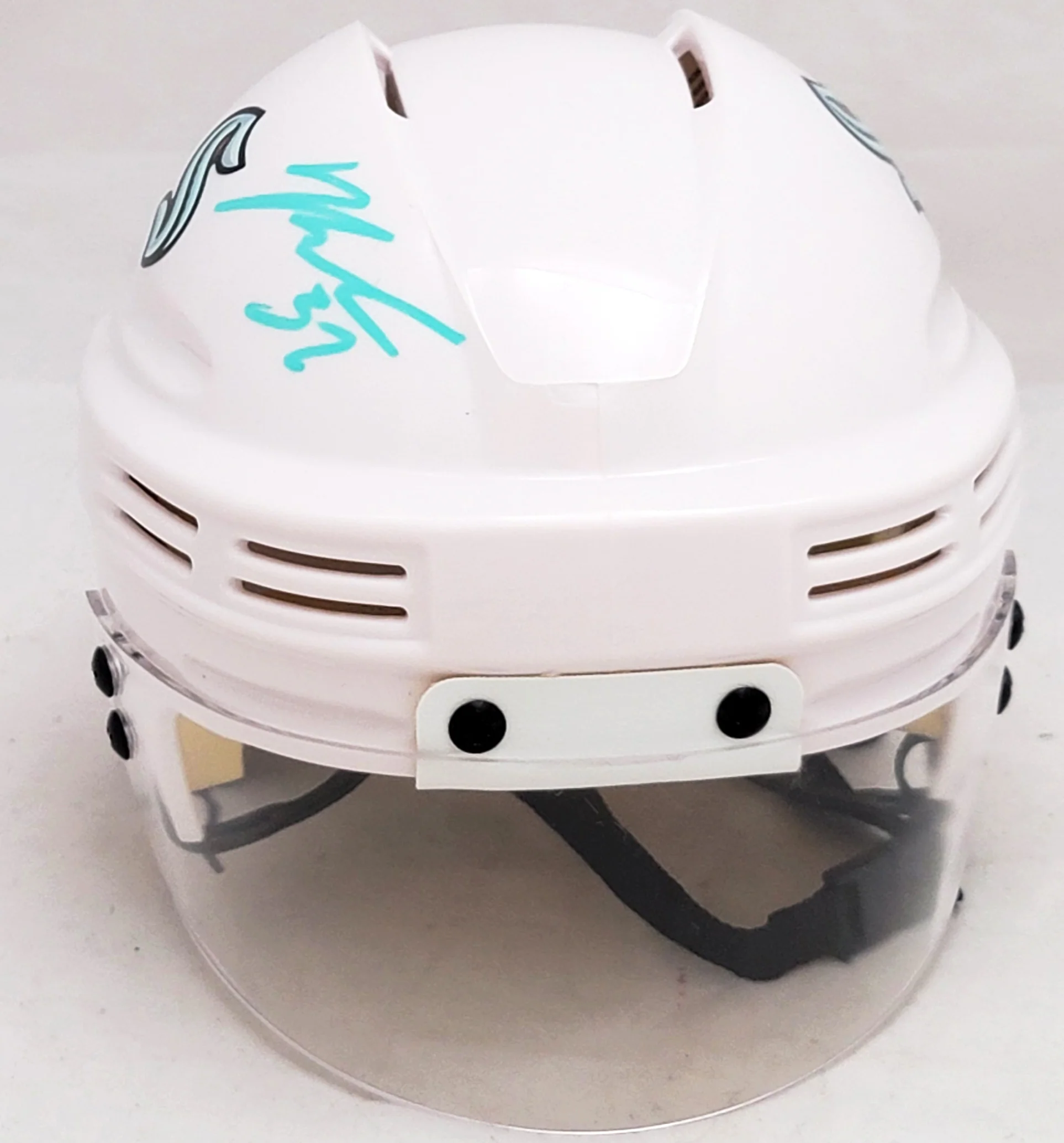 Yanni Gourde Autographed Seattle Kraken White Mini Helmet Fanatics Holo Stock #211607 - Image 3