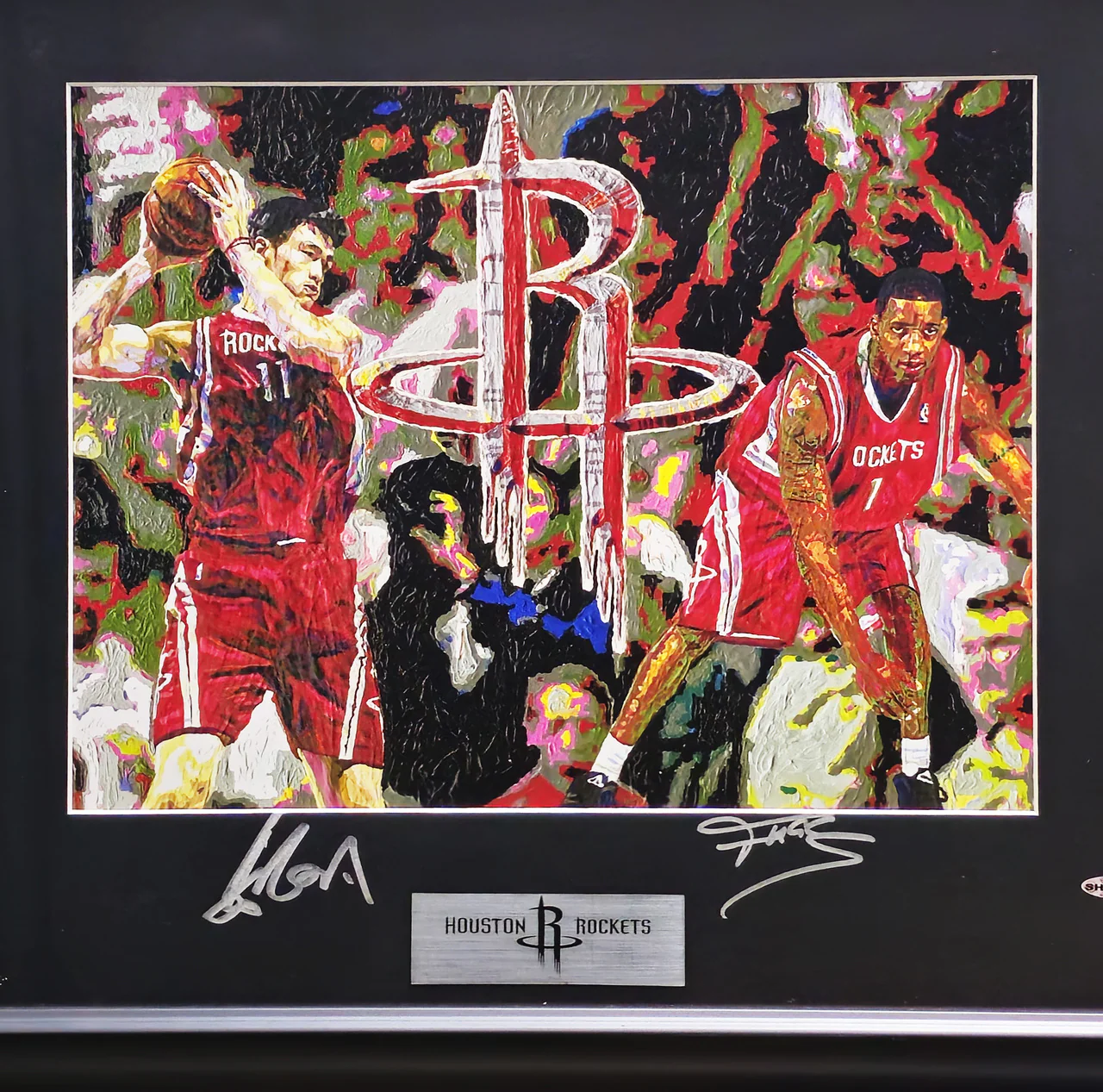 Yao Ming & Tracy McGrady Autographed Framed 10x13 Photo Art Display Houston Rockets UDA Holo & Beckett BAS #AE08358 - Image 2