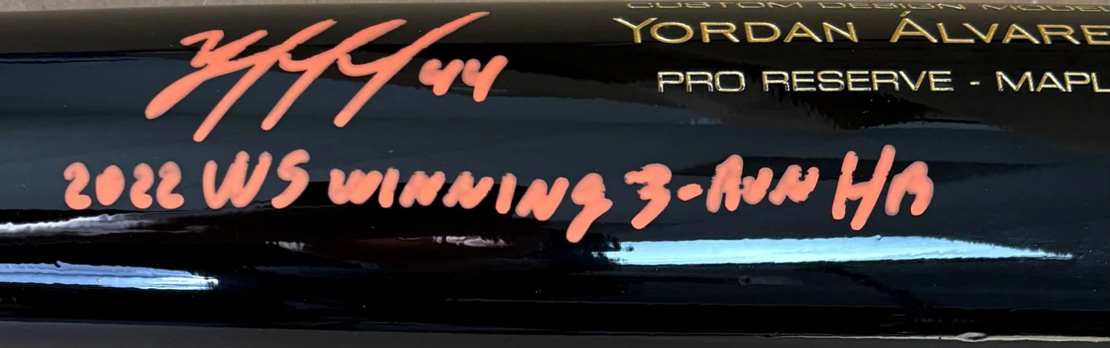 Yordan Alvarez Astros Signed Victus Players Model Bat 2022 WS Winning HR BAS - Image 2