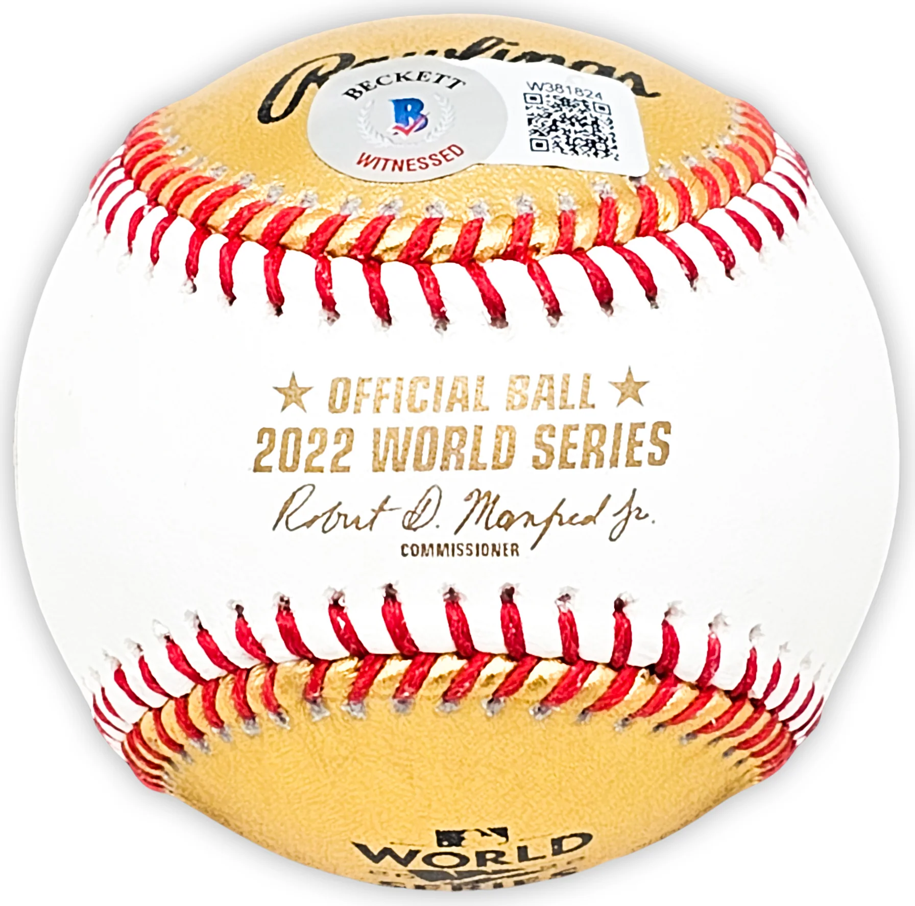 Yordan Alvarez Autographed Official 2022 Gold World Series Gold MLB Baseball Houston Astros Beckett BAS Witness Stock #215396 - Image 3