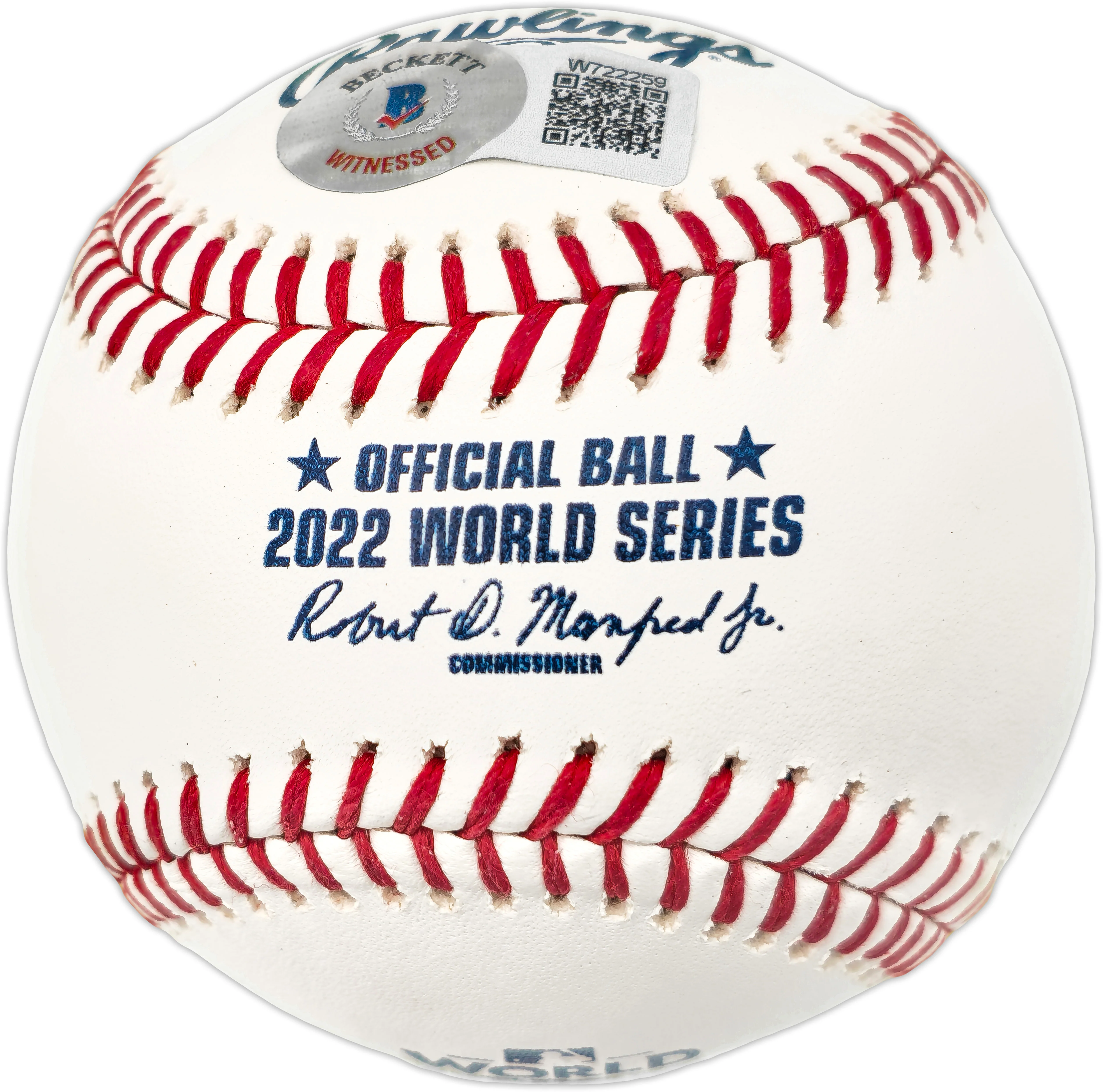Yordan Alvarez Autographed Official 2022 World Series Logo Baseball Houston Astros "22 WS Champs" Beckett BAS Witness #W722259 - Image 2