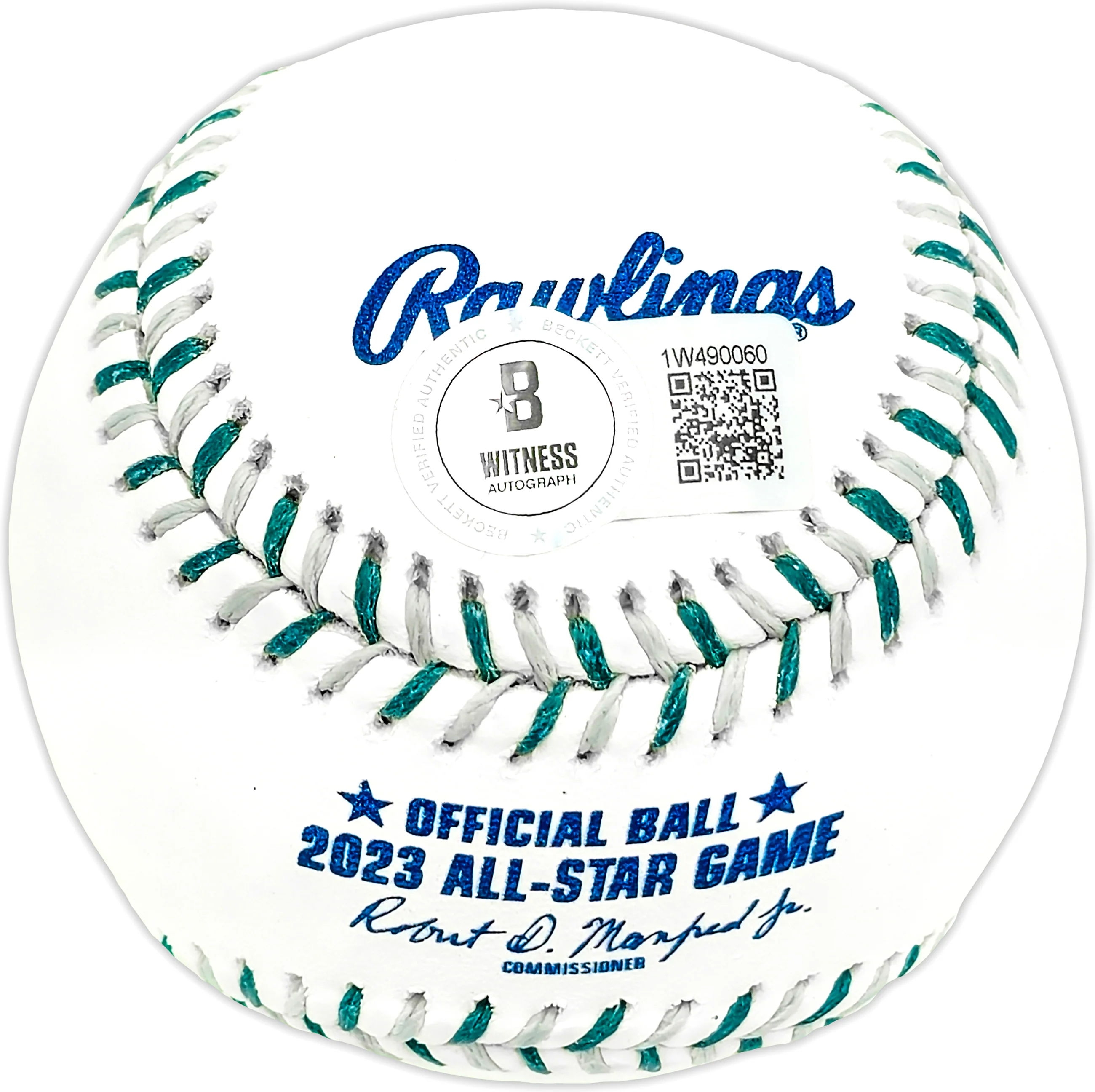 Zac Gallen Autographed Official 2023 All Star Game Logo MLB Game Baseball Arizona Diamondbacks "NL Starting Pitcher" Beckett BAS Witness Stock #227320 - Image 3