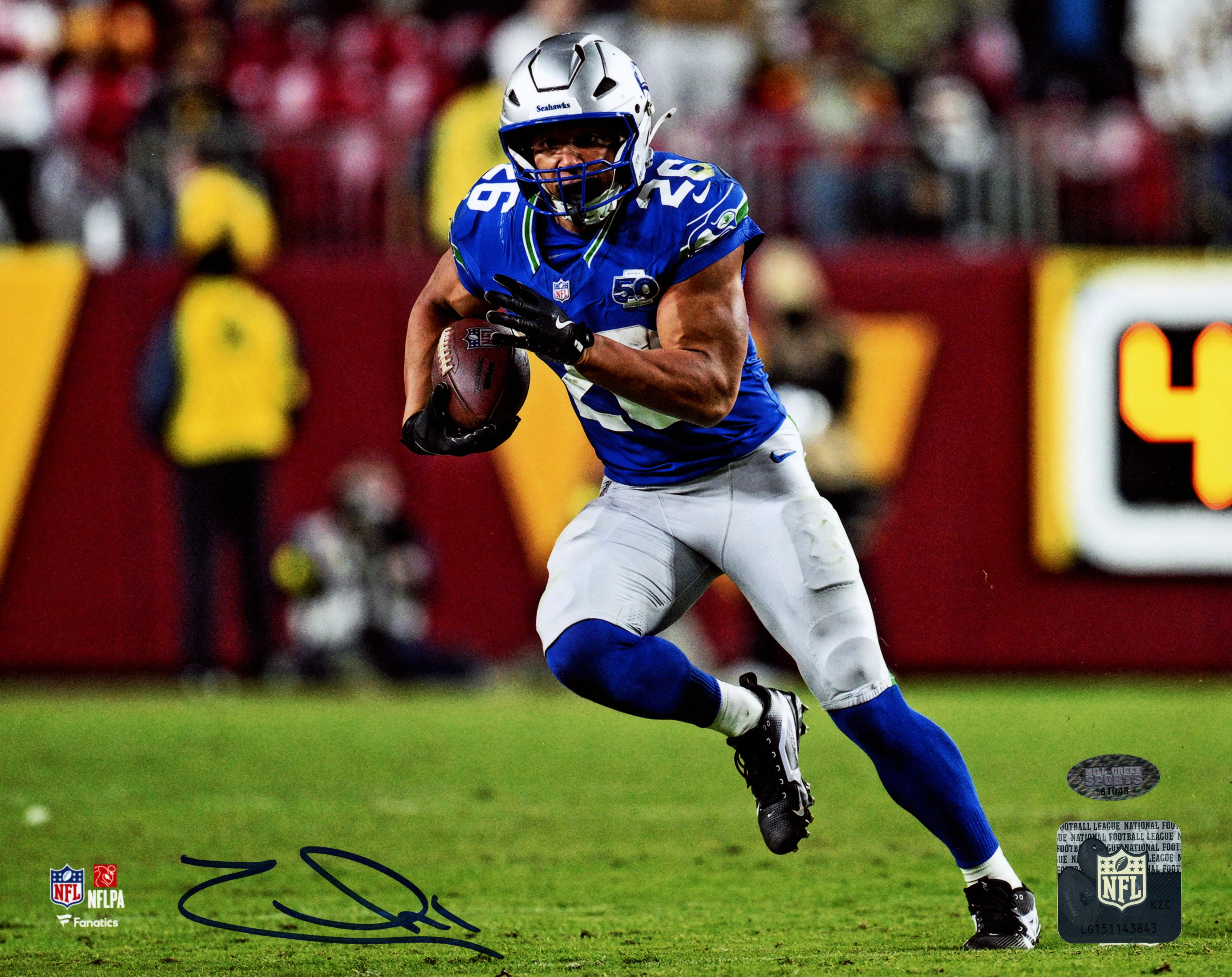 Zach Charbonnet Autographed 8x10 Photo Seattle Seahawks MCS Holo Stock #256981