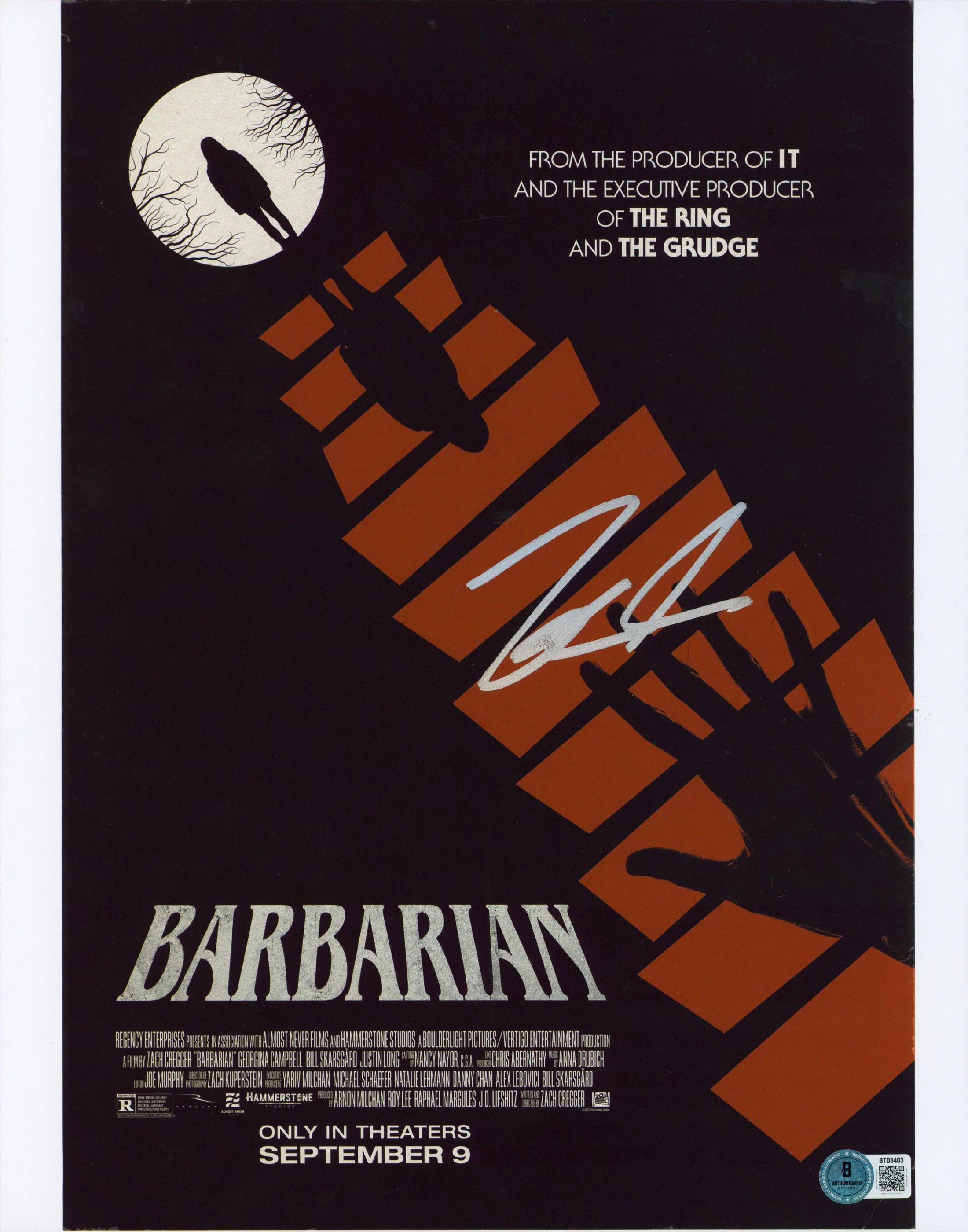Zach Cregger Barbarian Authentic Signed 11x14 Vertical Photo BAS #BT03403 - Image 2