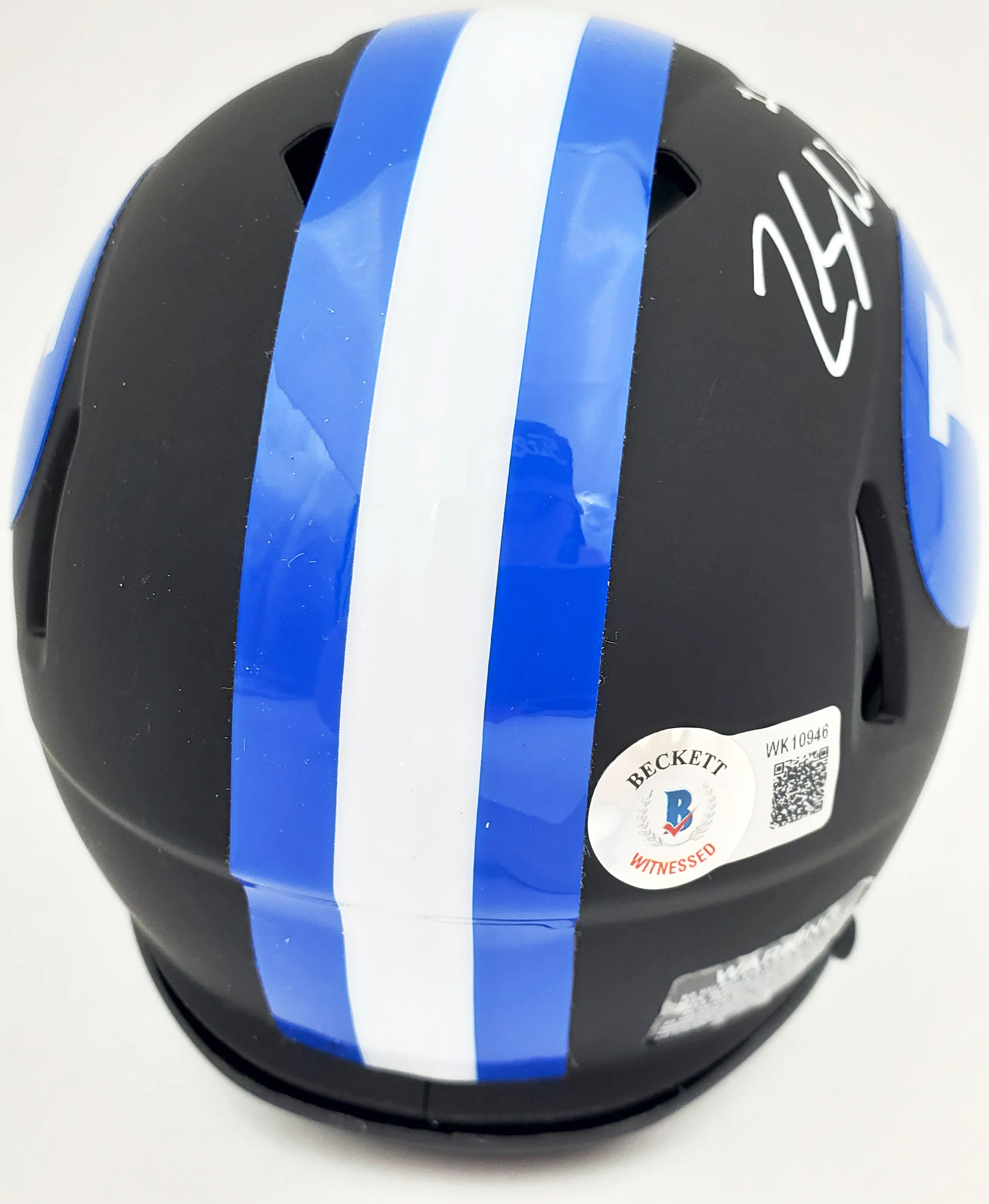 Zach Wilson Autographed BYU Cougars Black Speed Mini Helmet Beckett BAS Stock #191115 - Image 3