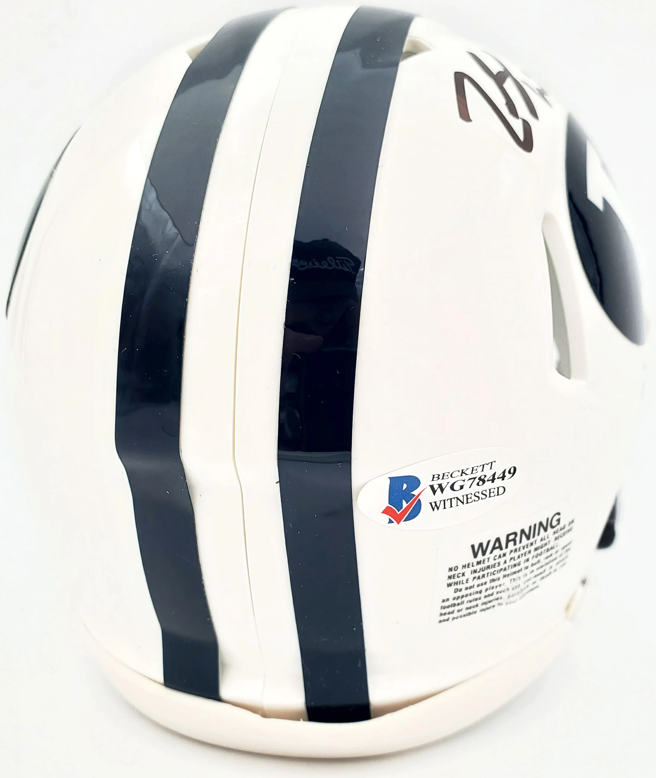 Zach Wilson Autographed BYU Cougars White Speed Mini Helmet Beckett BAS Stock #191114 - Image 3