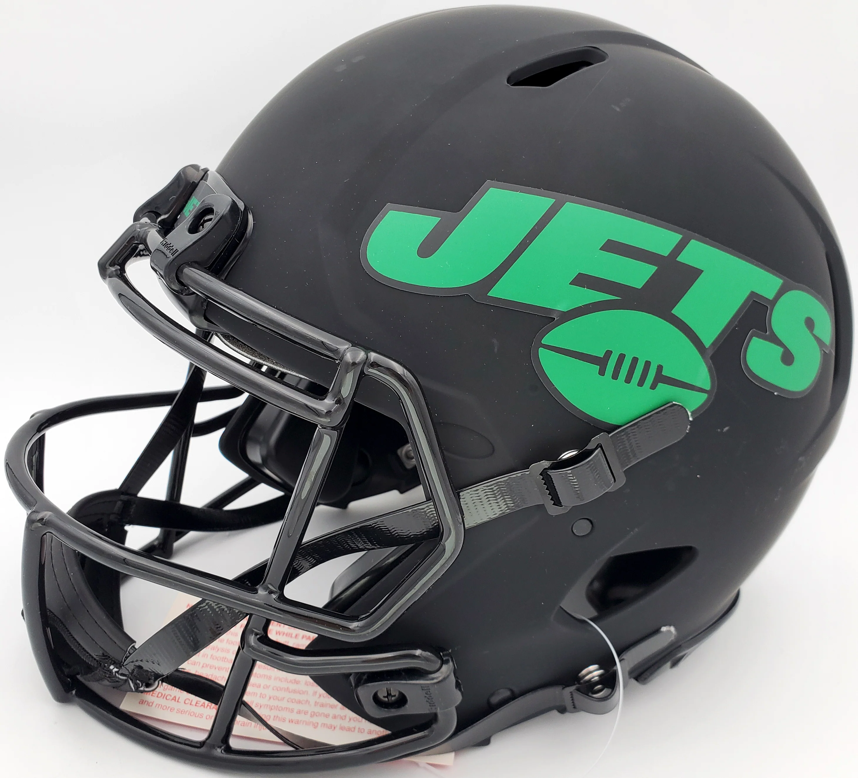 Zach Wilson Autographed New York Jets Eclipse Black Full Size Authentic Speed Helmet Beckett BAS QR Stock #194731 - Image 4