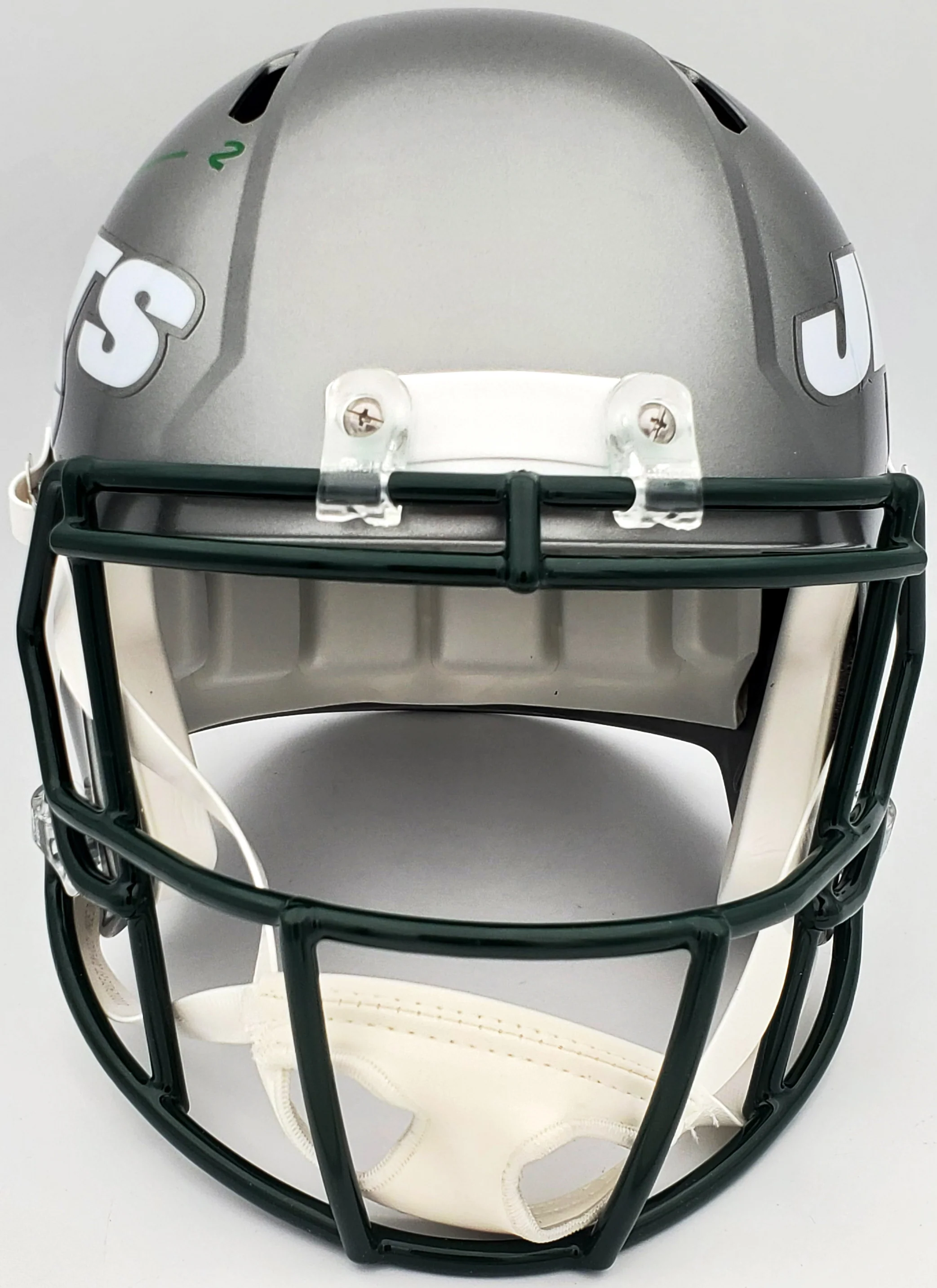 Zach Wilson Autographed New York Jets Flash Silver Full Size Replica Speed Helmet Beckett BAS QR Stock #197084 - Image 5