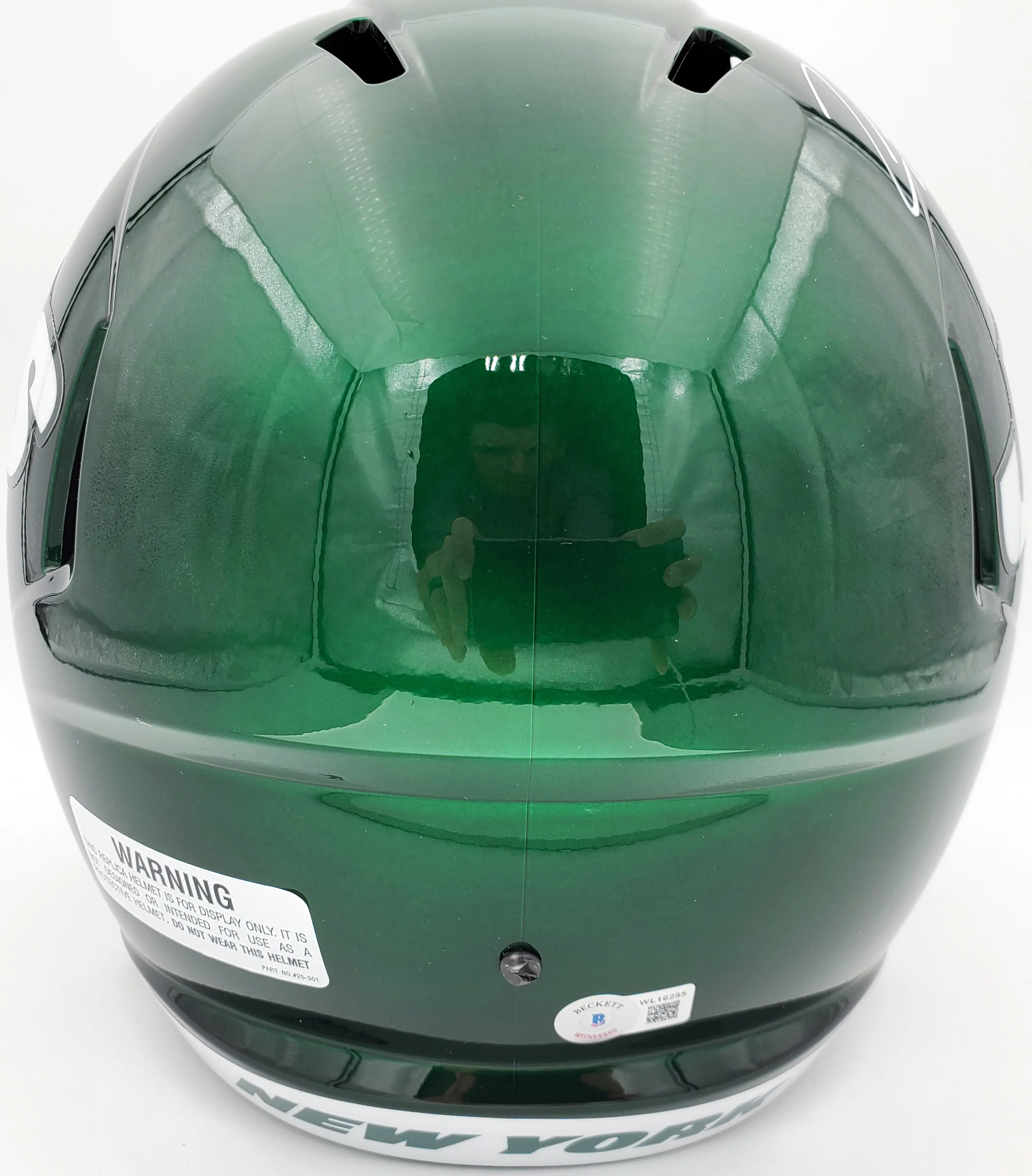 Zach Wilson Autographed New York Jets Green Full Size Replica Speed Helmet Beckett BAS QR Stock #194726 - Image 2