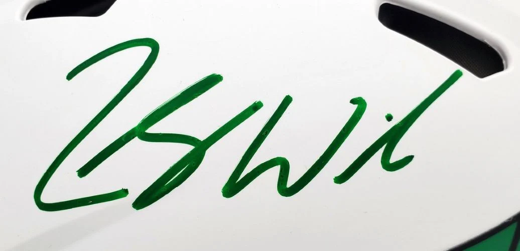 Zach Wilson Signed New York Jets FS Lunar Eclipse Authentic Speed Helmet BAS - Image 2