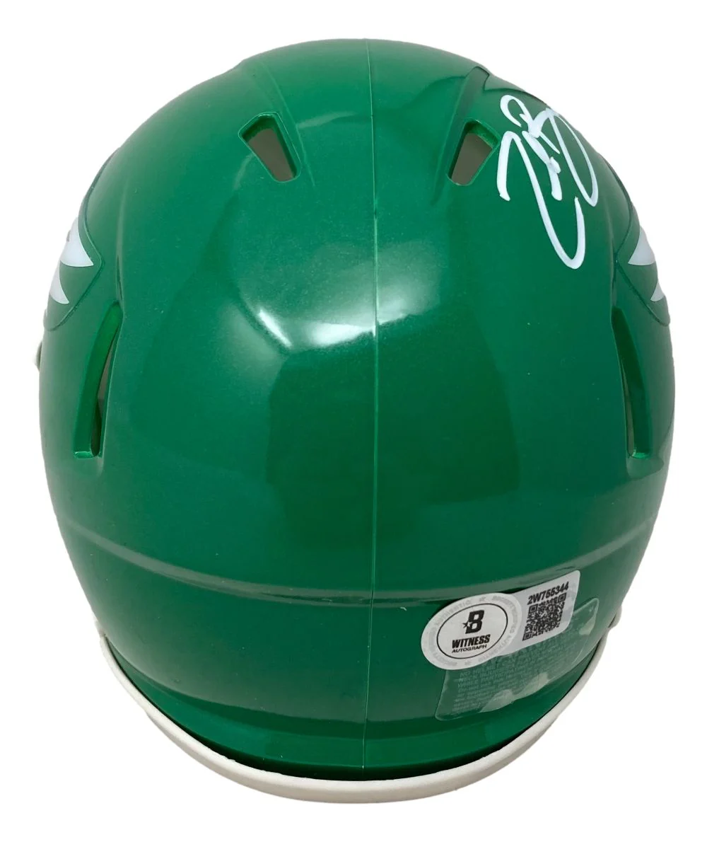 Zack Baun Signed Philadelphia Eagles Kelly Green Mini Speed Helmet BAS - Image 2
