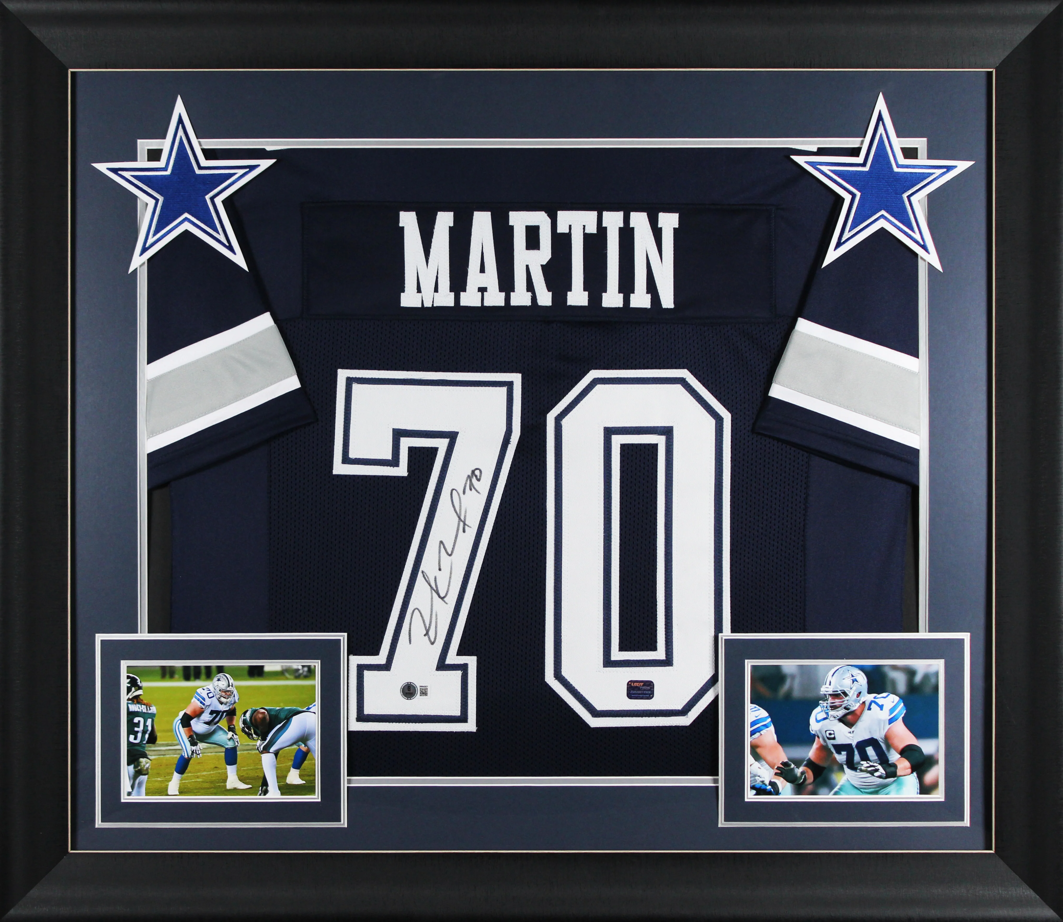 Zack Martin Authentic Signed Navy Blue Pro Style Framed Jersey BAS Witnessed - Image 2