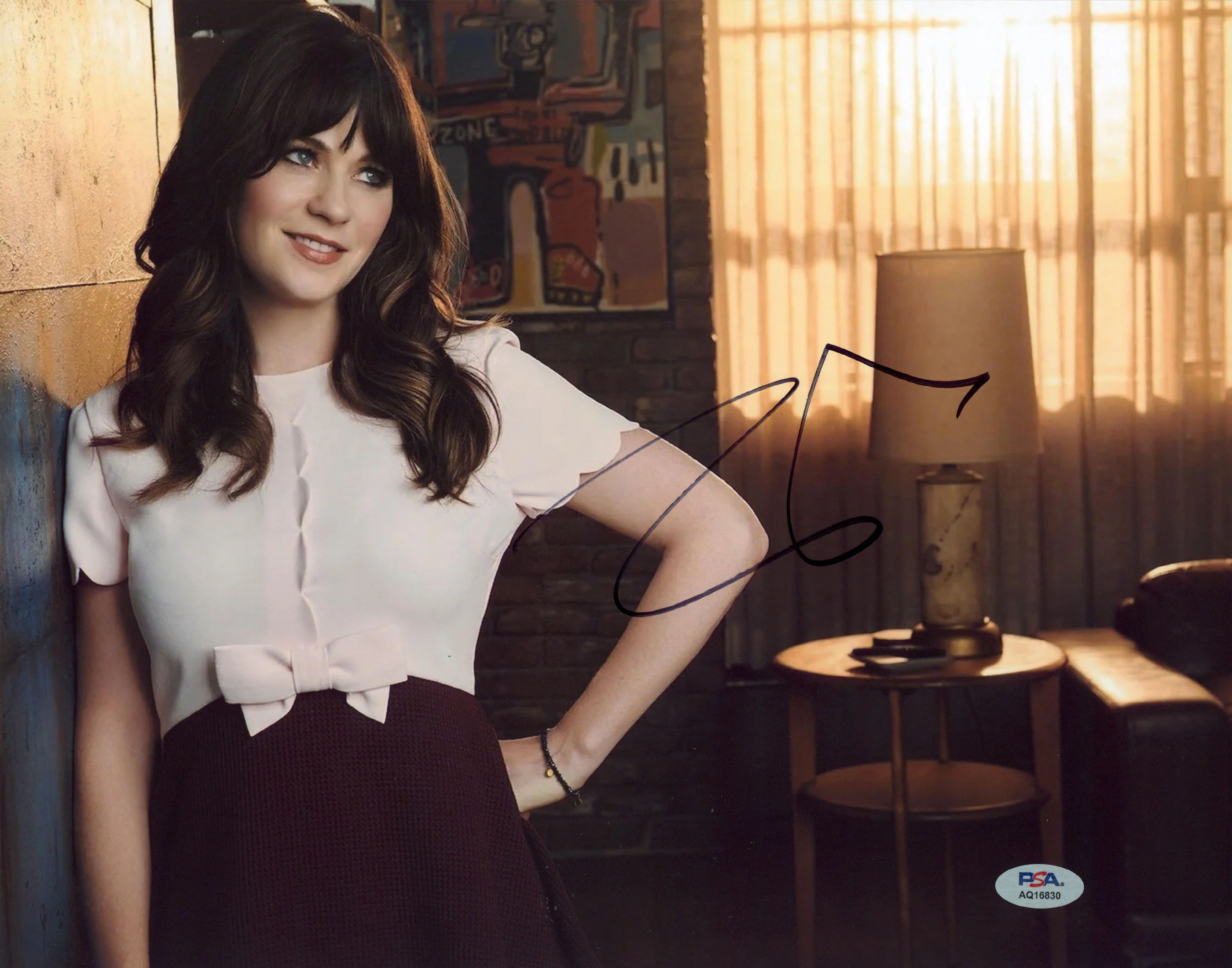 Zooey Deschanel New Girl Authentic Signed 11x14 Horizontal Photo PSA/DNA AQ16830